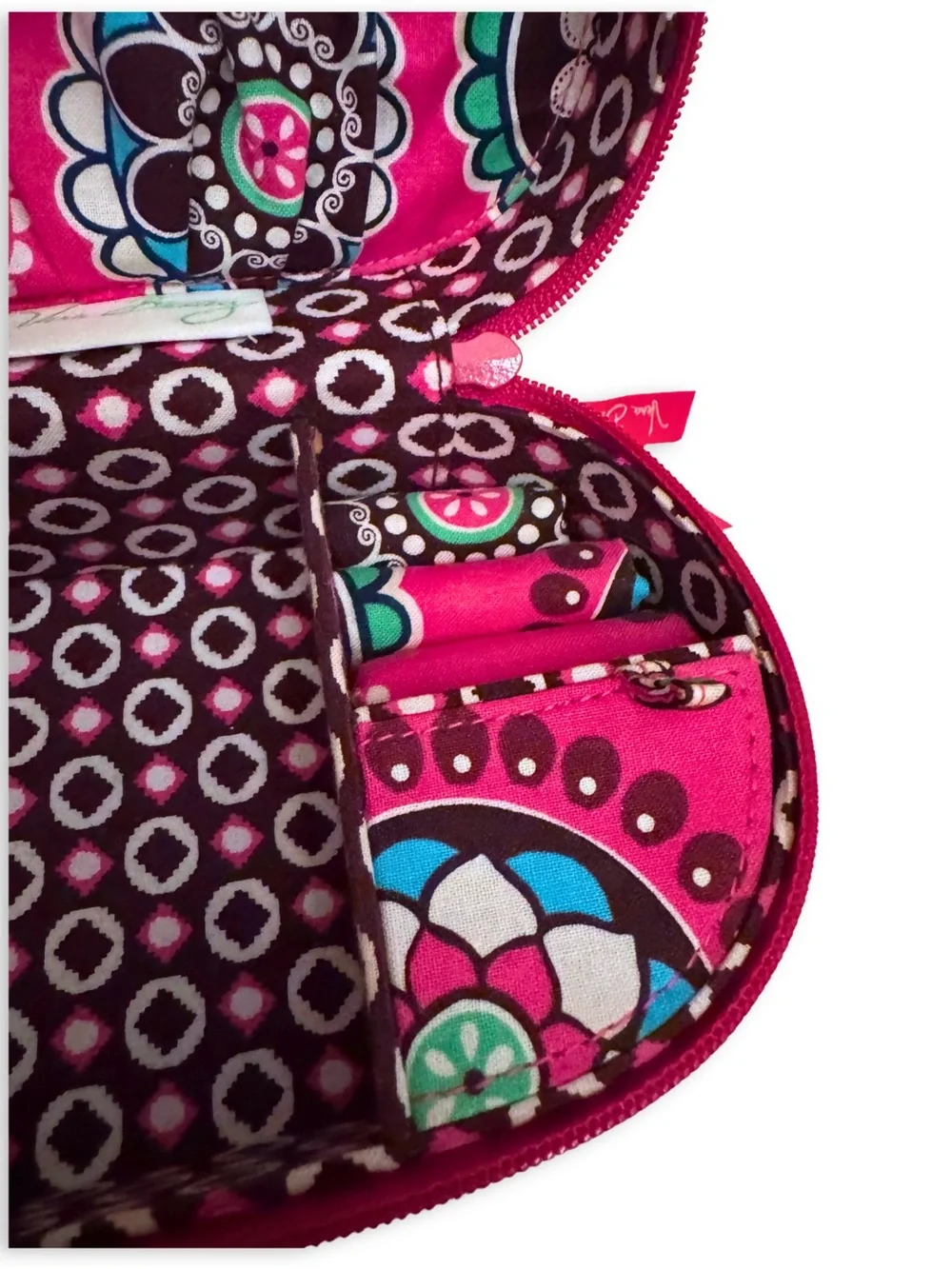 Vera Bradley Quilted Jewelry Box Travel Case Pink Cupcakes 6”x4”